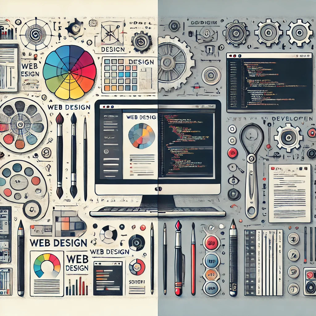 Web Design vs Development illustration